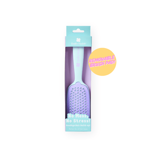 Daily Habit - No Mess, No Stress Easy Clean Hair Brush (Blue) - Hullabaloo