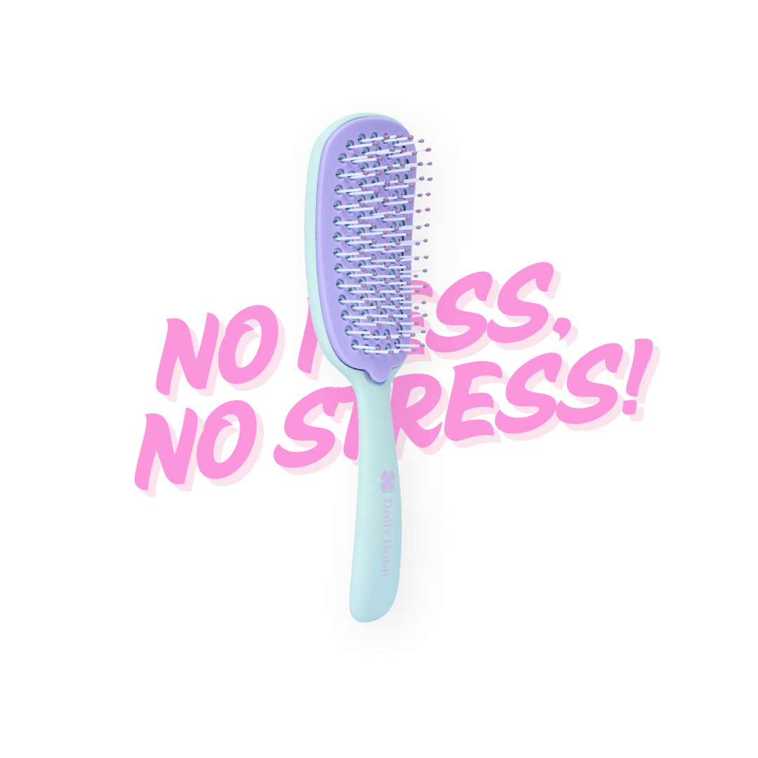Daily Habit - No Mess, No Stress Easy Clean Hair Brush (Blue) - Hullabaloo