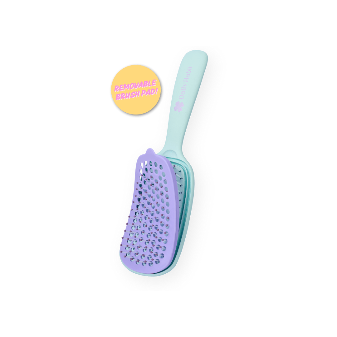 Daily Habit - No Mess, No Stress Easy Clean Hair Brush (Blue) - Hullabaloo