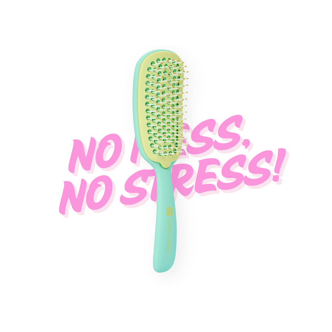 Daily Habit - No Mess, No Stress Easy Clean Hair Brush (Green) - Hullabaloo