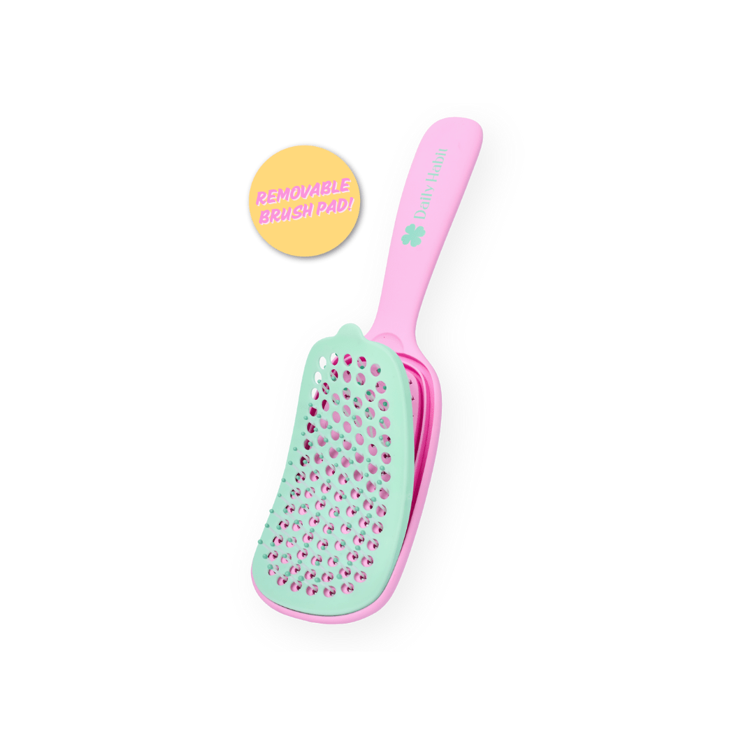 Daily Habit - No Mess, No Stress Easy Clean Hair Brush (Pink) - Hullabaloo