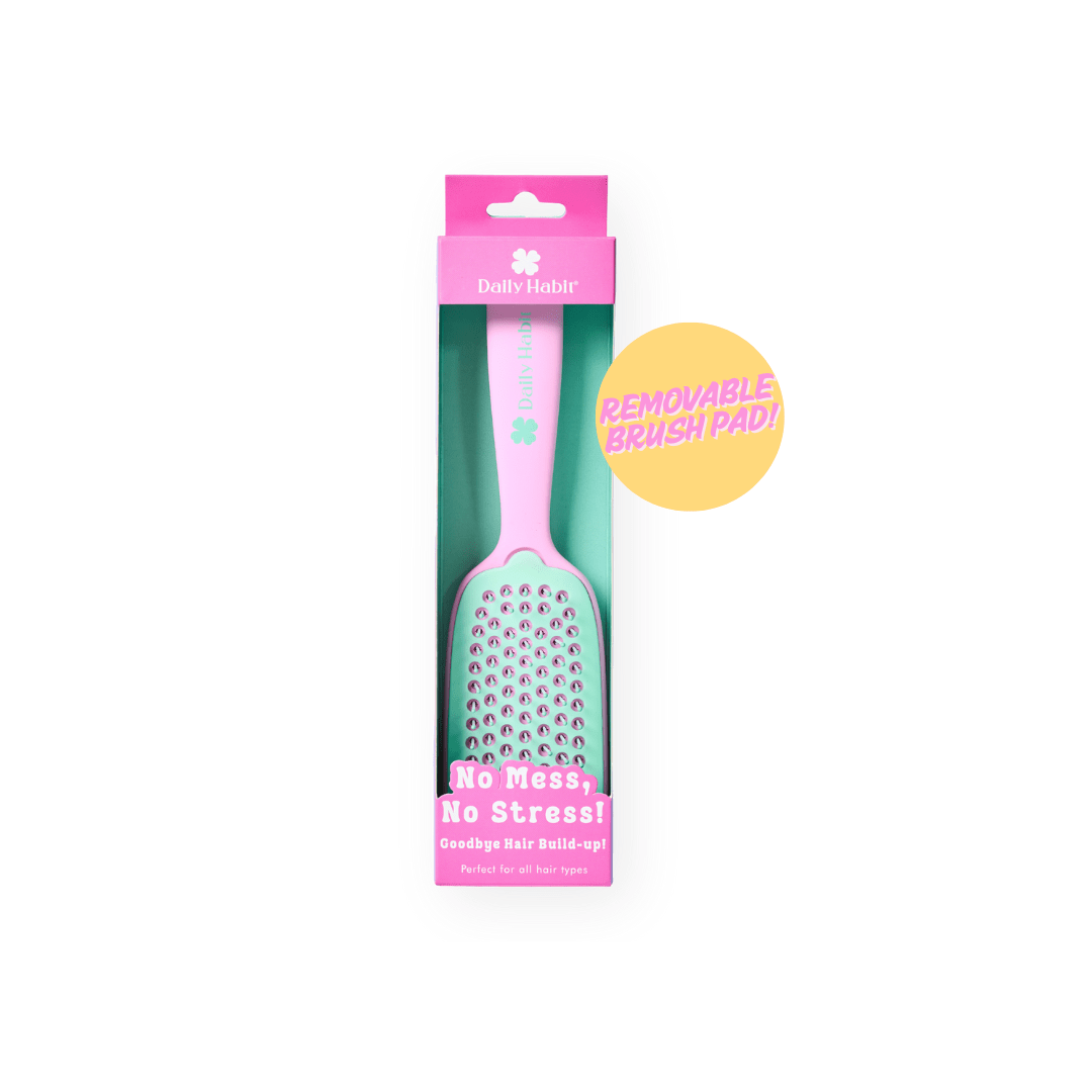 Daily Habit - No Mess, No Stress Easy Clean Hair Brush (Pink) - Hullabaloo
