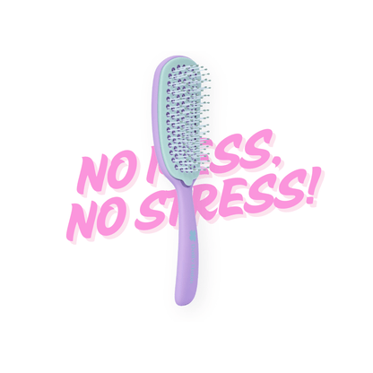 Daily Habit - No Mess, No Stress Easy Clean Hair Brush (Purple) - Hullabaloo