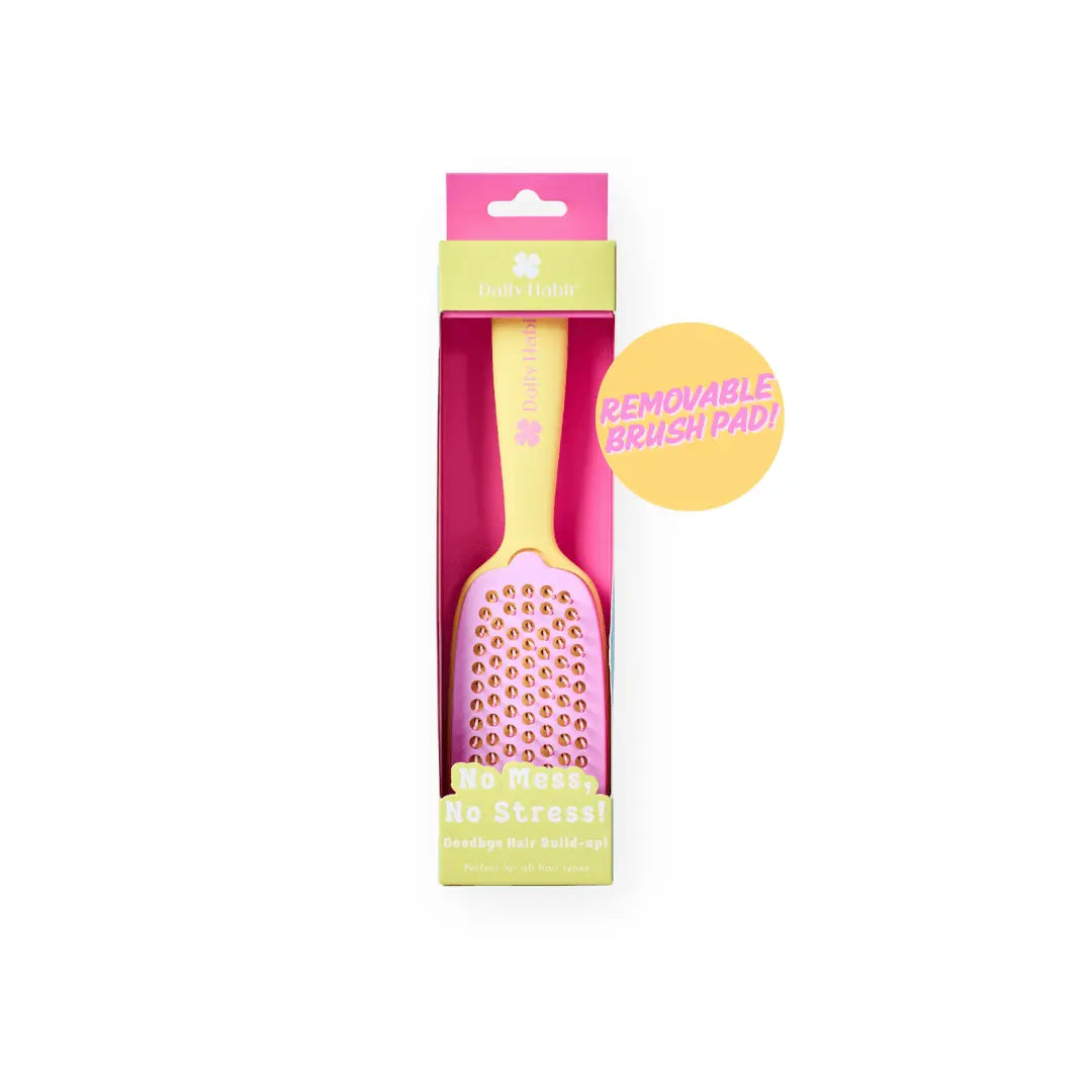 Daily Habit - No Mess, No Stress Easy Clean Hair Brush (Yellow) - Hullabaloo