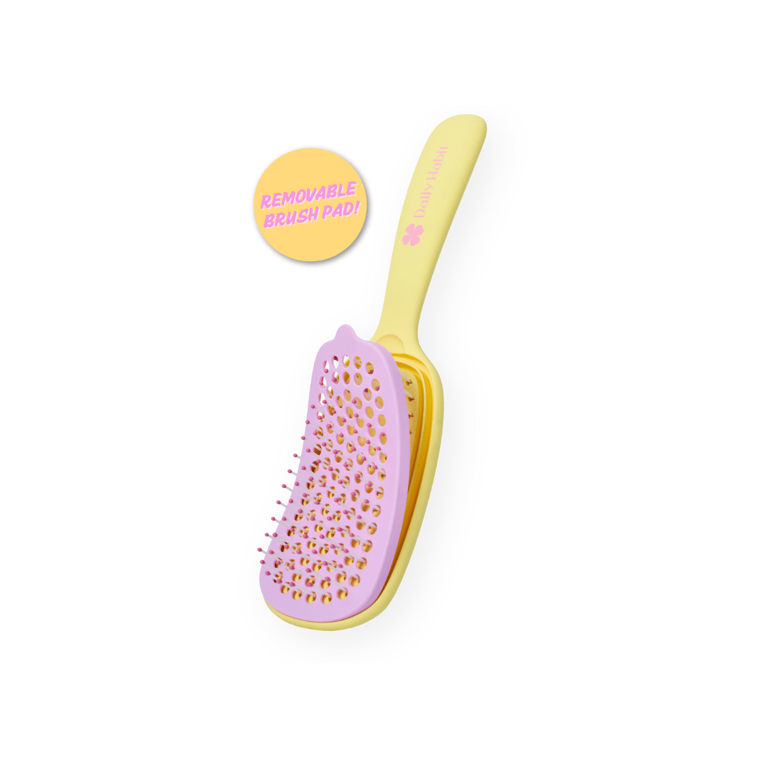 Daily Habit - No Mess, No Stress Easy Clean Hair Brush (Yellow) - Hullabaloo