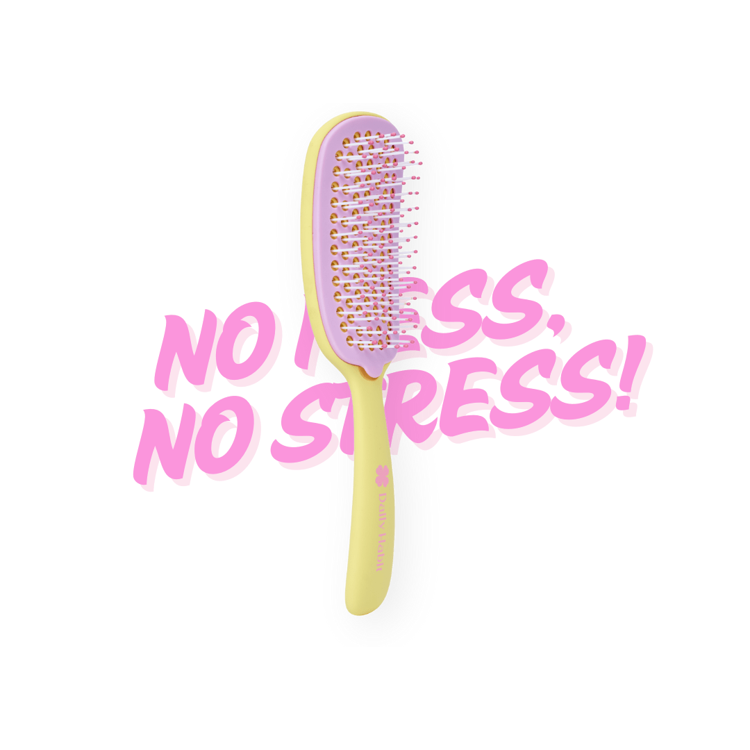 Daily Habit - No Mess, No Stress Easy Clean Hair Brush (Yellow) - Hullabaloo